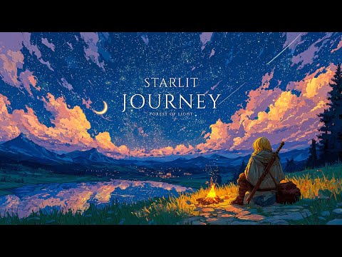 Relaxing Fantasy Music & Campfire Ambience | Starlit Journey