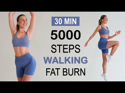5000 STEPS IN 30 Min - Walking FAT BURN Workout to the BEAT, Super Fun, No Repeat, No Jumping