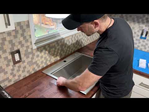 How to instal a new kitchen sink - cutout countertop etc: Full step by step guide KRAUS Drop-In bowl