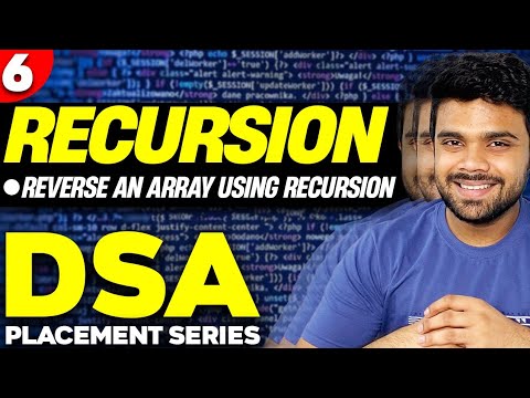 Ep6 - General steps to solve any recursion problem | Reverse an array using recursion | DSA series