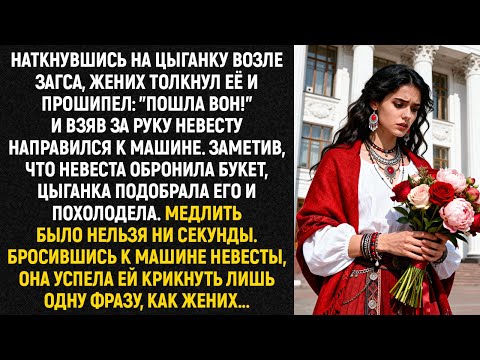 Наткнувшись на цыганку возле ЗАГСа, жених пихнул её и прошипел: "Пошла вон!" И взяв невесту