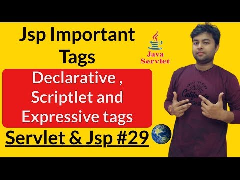 Important tags of jsp | Declarative | Scriptlet | Expressive tags | hindi | Servlet #29