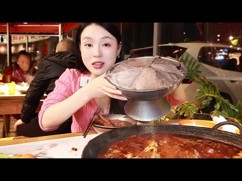 【张喜喜】冬天第壹頓火鍋，終于續上了#吃播 #美食 #mukbang #food #funny