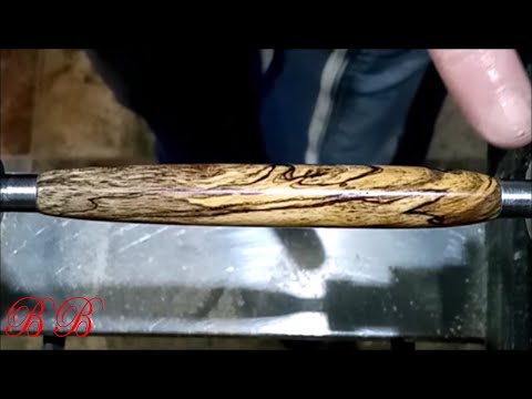 Woodturning a modified slimline click pen / Wood turning