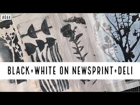 Black & White Gel Prints on Newsprint & Deli Paper