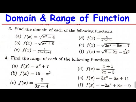 How to find the domain and range  the function