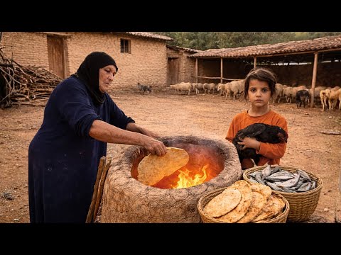 قصة الجدة الوحیده في جنوب إيران | حياة عشائرية في الشتاء خبز التنور على نار الحطب و جبن طازج