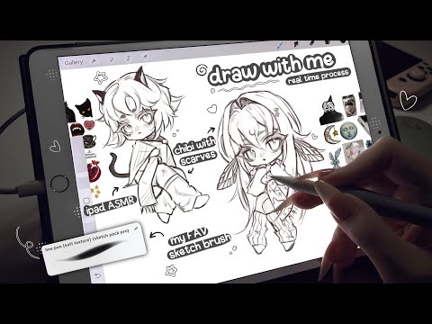 HOW I draw CHIBI characters ⋆˚꩜｡ draw with me .ᐟ [ procreate, ipad asmr + soft music ]