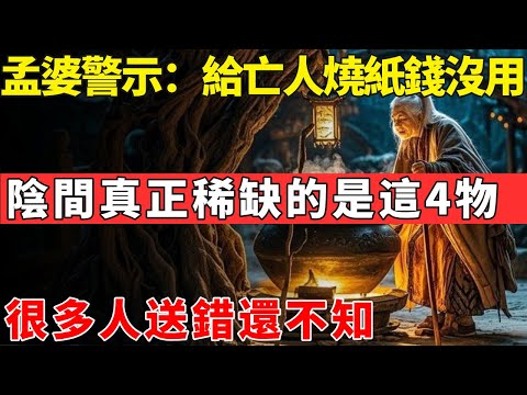孟婆警示：給亡人燒紙錢沒用，陰間真正稀缺的是這4物，很多人送錯還不知#佛光心境#佛陀#佛學#佛教#禪修#佛法智慧#佛教故事#佛教文化