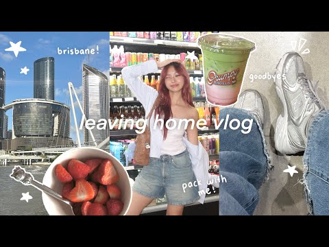 LEAVING HOME vlog 🎱: Pack with me to study abroad, saying goodbyes, day one in brisbane etc.