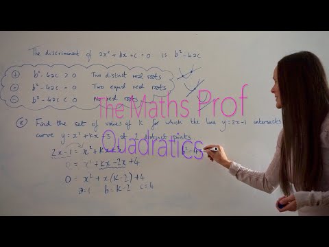 The Maths Prof: Line & Quadratic Curve Intersections
