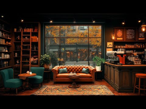 Coffee Shop Bookstore Ambience with Instrumental Jazz  Music For Study, Relax