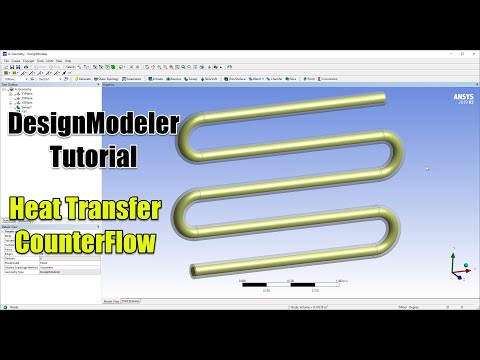 ✅ ANSYS FLUENT Tutorial - Heat Transfer & CounterFlow - (Design Modeler) - Part 1/3