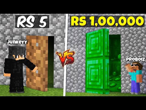 Rs1 vs Rs 1,00,000 Mystery Door Challenge in Minecraft @ProBoiz95