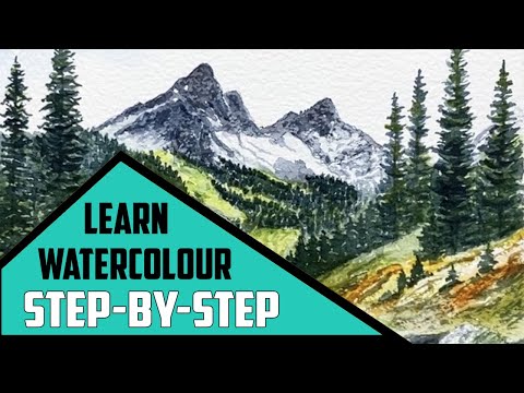 How To Paint A Mountain Landscape in Watercolor / The Cascades Step-By-Step With Bill Holkham