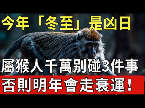 今年「冬至」是凶日！提醒屬猴人：最不能做的3件事，千萬不要碰，否則明年會走衰運！|福運生肖 #生肖 #運勢 #風水 #財運 #命理