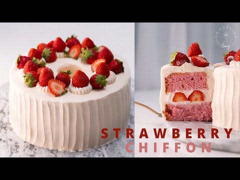萬年不敗人見人愛就是這顆! 草莓戚風蛋糕: Strawberry Chiffon recipe ASMR