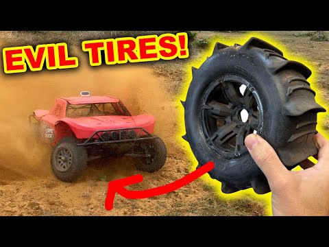 NASTY Tires on Giant RC Race Truck