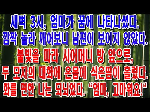 새벽 3시, 돌아가신 엄마가 속삭인 충격적인 한마디 남편과 시어머니의 비밀을 알게 되었습니다 😱