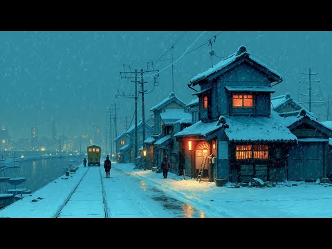 Winter Lofi Journey ❄️ Japanese Snowy Town Ambience & Chill Hip Hop Beats 🎶 Relax & Study