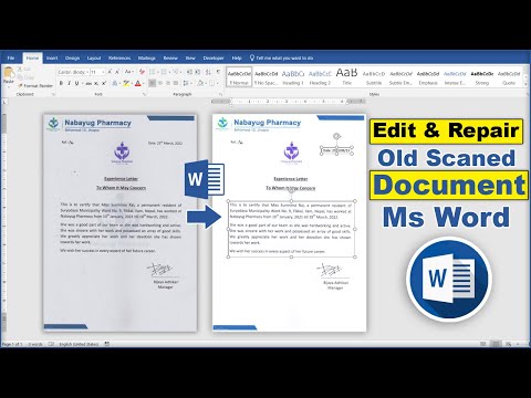 How to Edit & Repair Old Document in Ms Word Hindi Tutorial || Repair Scan Old Document in Ms Word