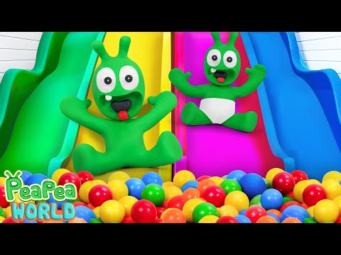 Pea Pea Baby Lost in Colorful Ball Pool! 👶🌈 | Funny Cartoon for Kids