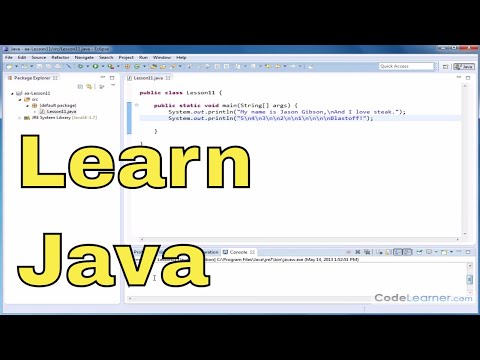 11 - Learn Java - Insert New Lines and Tabs into Screen Output