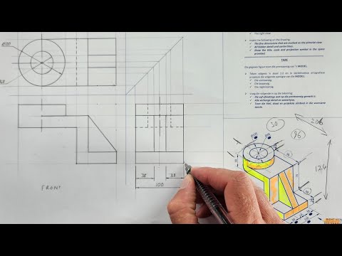 HOW TO draw a THIRD ANGLE Orthographic Projection - HSE | Page 6-5 | Grade 10