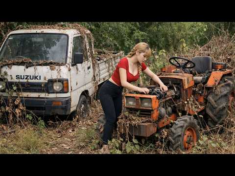 Timelapse :The girl spent 90 days repairing and restoring two trucks and one farm tractor.