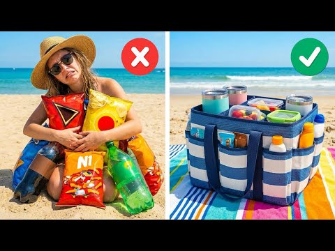 Ultimate Beach Picnic Hacks to Keep Sand Out & Drinks Cold! ❄️🏖️