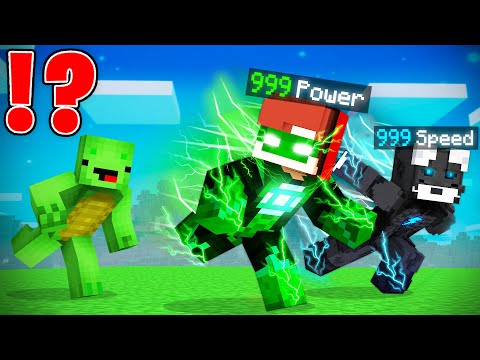 ZOOM and GREEN LANTERN Speedrunners vs Hunter in Minecraft - Maizen JJ and Mikey