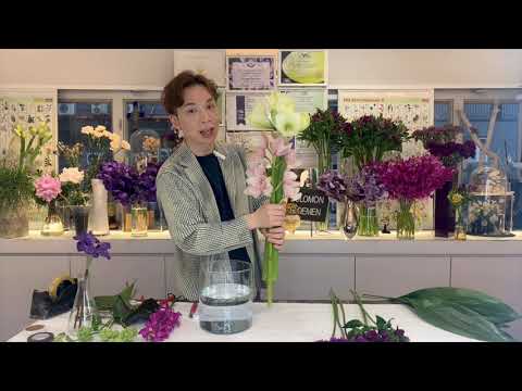 大師SOLOMON 花藝教室 | 家居鮮花插花擺設 | 型格直立式蘭花設計 | OMAKASE220520 orchidsTUTORIAL |