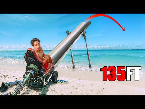 How Far Can Our HUMAN CANNON Launch You?