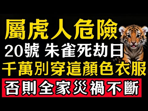 生肖虎必看！明天12月20號「朱雀死劫日」，農曆十一月初一，這天千萬別穿這顏色衣服，否則容易招黴運，家人需註意安全！#張天師道法#屬相運勢#生肖#家運#生肖運勢的那些事#先知#風水變化#提升運勢