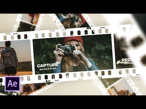3D Film Reel Slideshow Animation in After Effects - After Effects Tutorial - Photo Slideshow