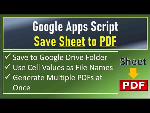 Google Apps Script Save Sheet to PDF