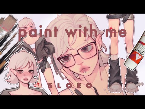 Acrylic Gouache!! ✦ Paint with me ✦ sloeo