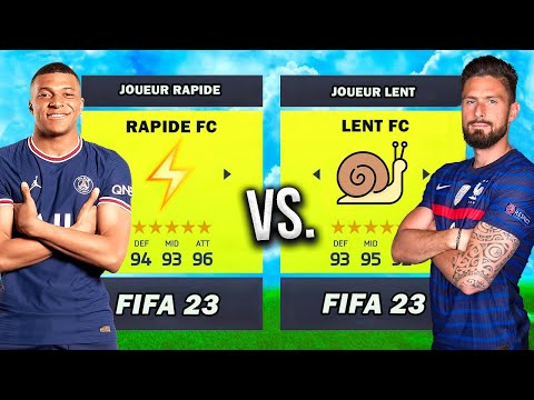 RAPIDE vs LENT sur FIFA 23 (Mbappe est trop rapide 😲)