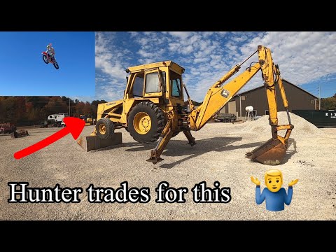 Deere 510 Loader Backhoe Hunter traded his dirtbike for, we dig into it and send it to Auction