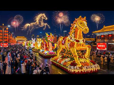 Beijing New Year Celebration Parade 2026 (4K) | Massive New Yearโs Eve Fireworks Celebration