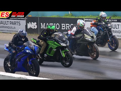 Yamaha R6R 🆚️ Z1000SX 🆚️ MT-09 🆚️ GSX-S750 🆚️ Ninja ZX6R 🆚️ Z1000   CARRERAS DE MOTOS B/quilla 2024