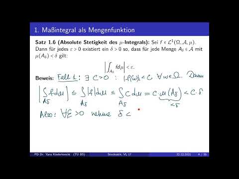 Vorlesung 17: Kapitel 8: Integrationstheorie