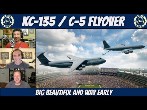KC-135 & C-5 Packers & Vikings Flyover — Heavy Drivers Show Up Big