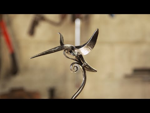 Forged Hummingbirds for Plant Stakes