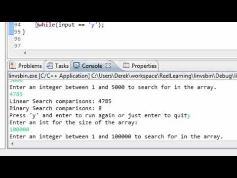 C++ Programming: Analysis of Linear Search and Binary Search Algorithms