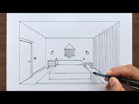 How to Draw a Bedroom in 1-Point Perspective