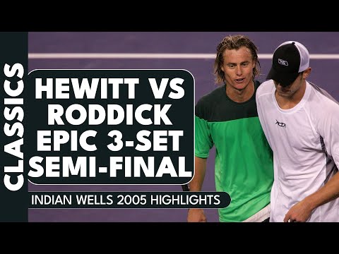 Andy Roddick vs Lleyton Hewitt Epic Semi-Final Clash! | Indian Wells 2005 Highlights