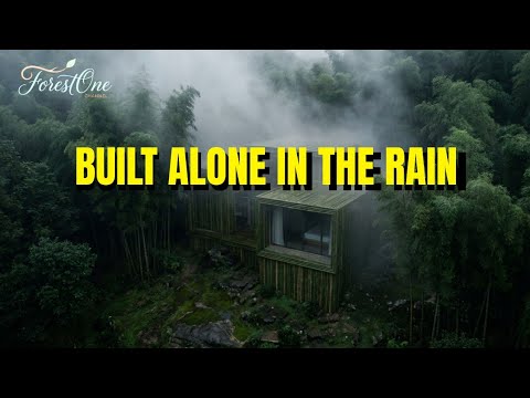 I Built a Bamboo Cabin Alone in the Forest by the River | Rain ASMR POV