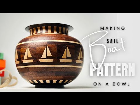 Making sailboat pattern on a bowl, woodturning