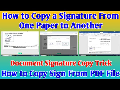 How to Copy a Signature From One Paper to Another | How to Copy Sign From PDF File